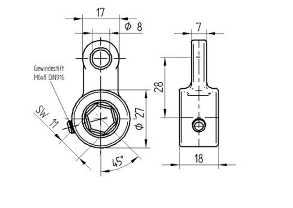 Change lever 28 S45°