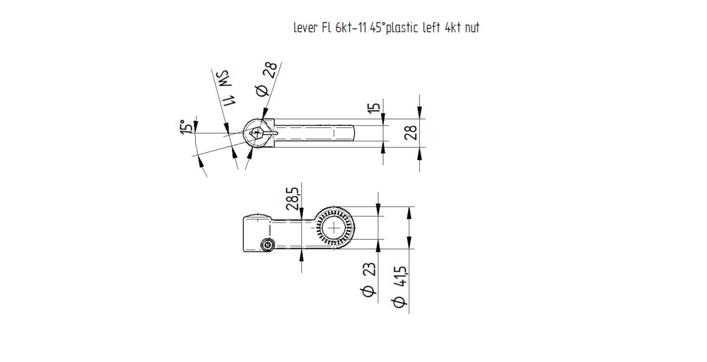 Lever 45 left - grey