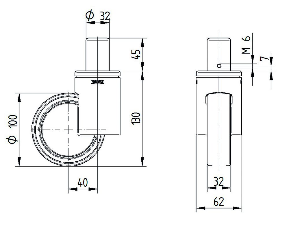 1040UAX100R05-32 RAL9011